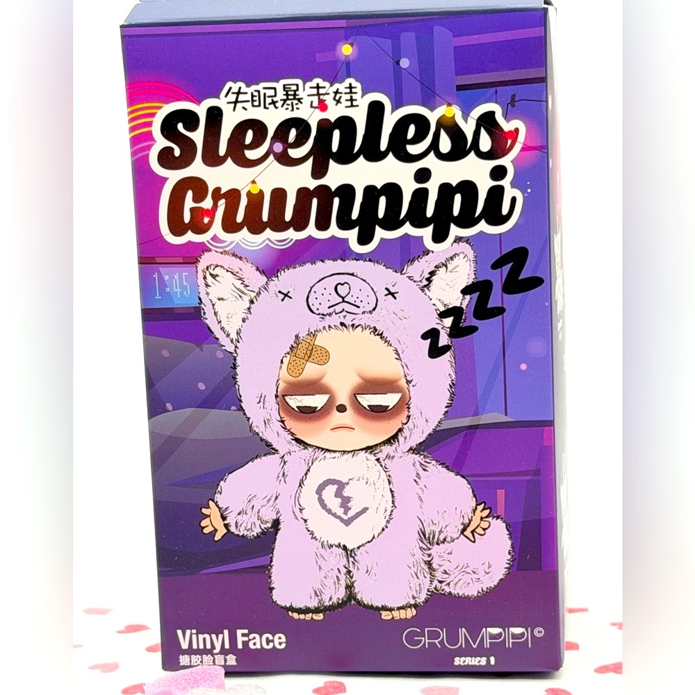 Sleepless Grumpipi QiQi Plush • Vinyl Face • GRUMPIPI Art Toy 😴💤 - Picture 4 of 5